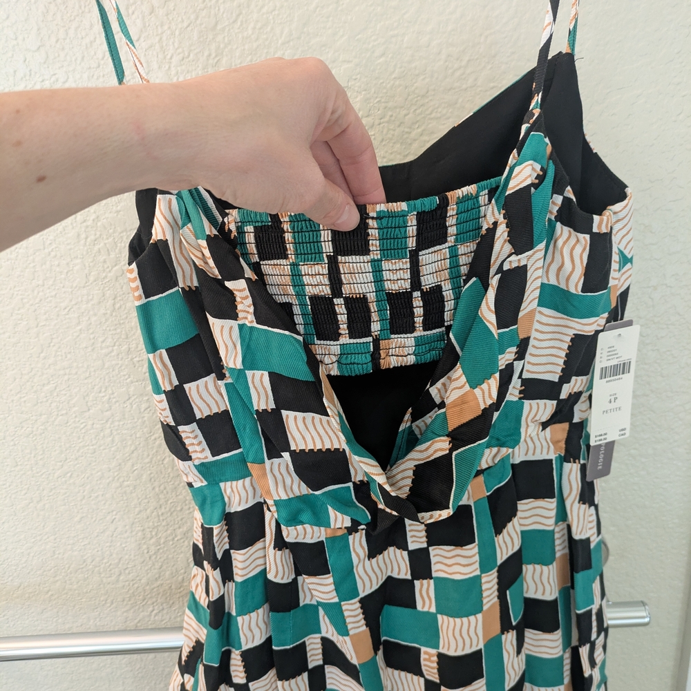 NWT - Anthropologie Asymmetrical Dress in Teal and Black - Picture 3 of 11